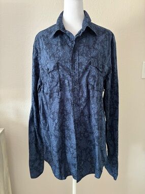 Blue paisley dress shirt